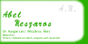 abel meszaros business card