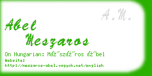 abel meszaros business card